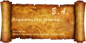 Bogdanovits Andrea névjegykártya
